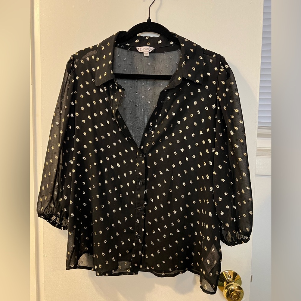 Nannette Black and Gold Women's Blouse